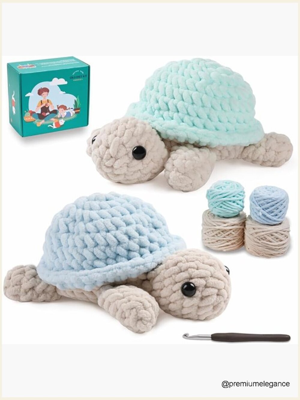 Crochet Kit for Beginners, Amigurumi Animal Kit with Video Tutorials - 2 Pack
